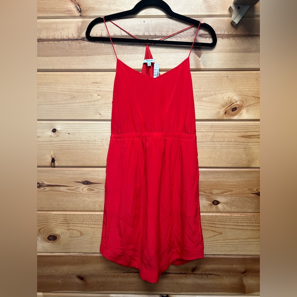 Madewell Silk Red Mini Dress NWT